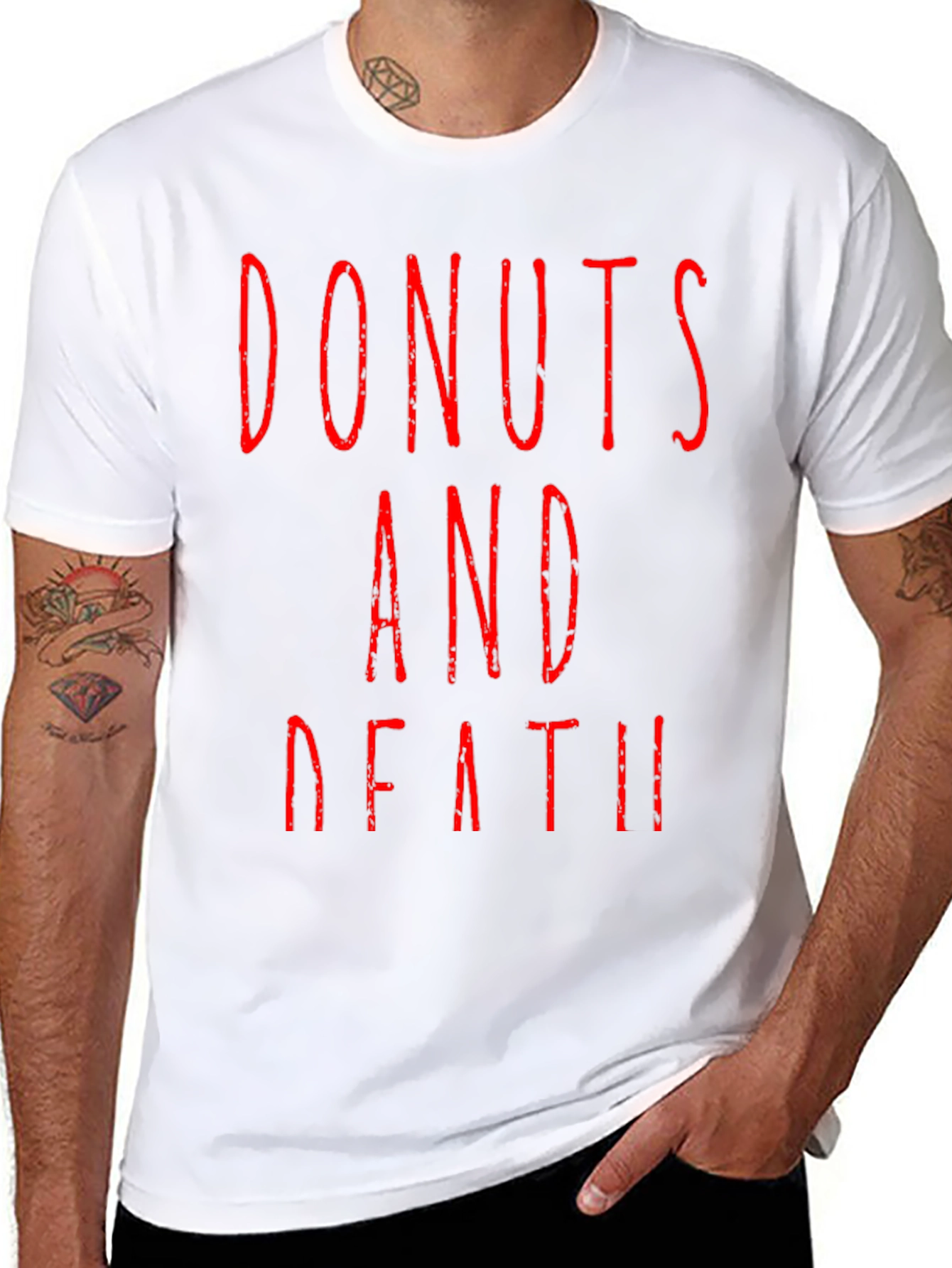 Donuts And Death Graphic Tee - Black T-Shirt