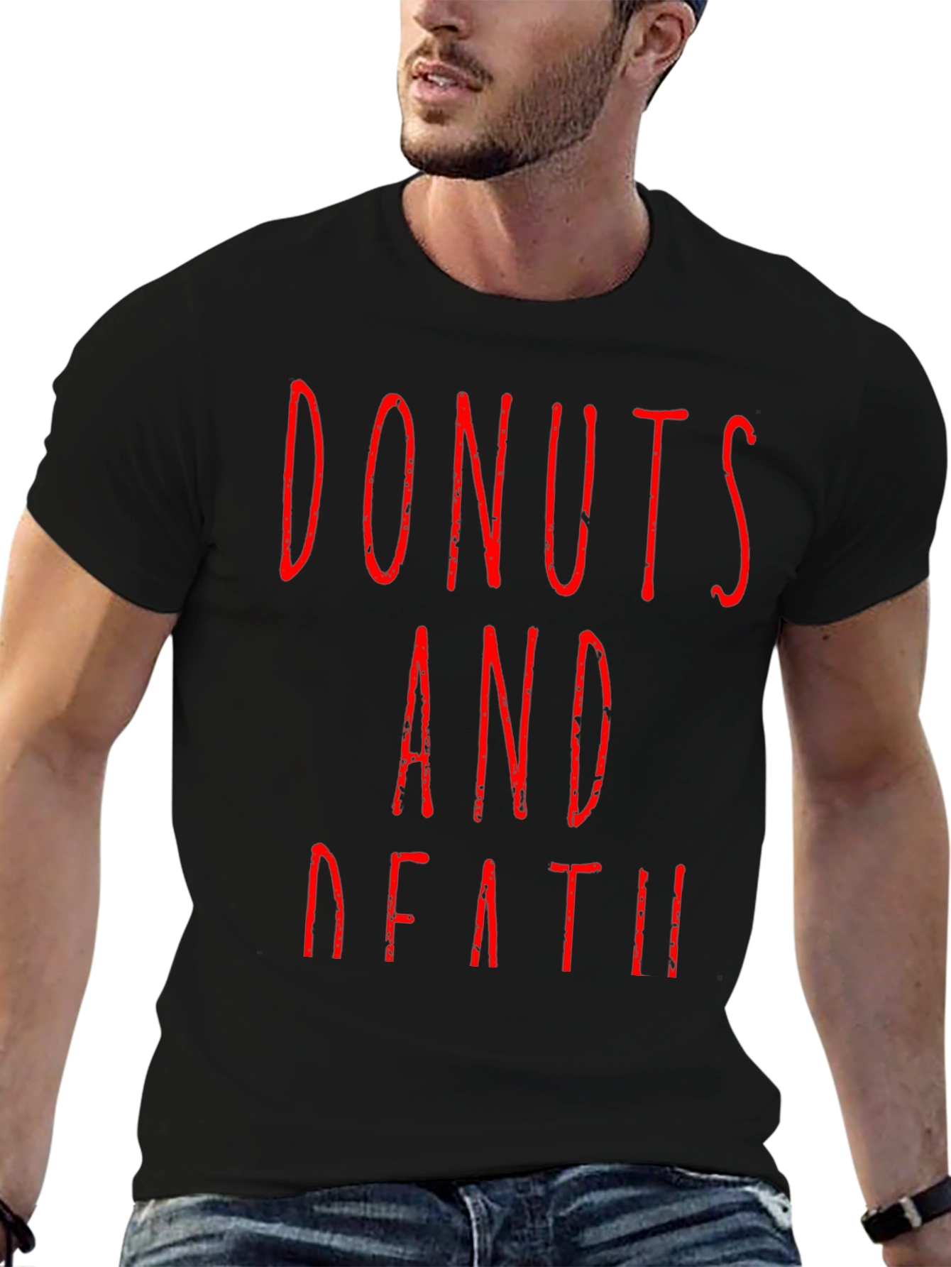 Donuts And Death Graphic Tee - Black T-Shirt