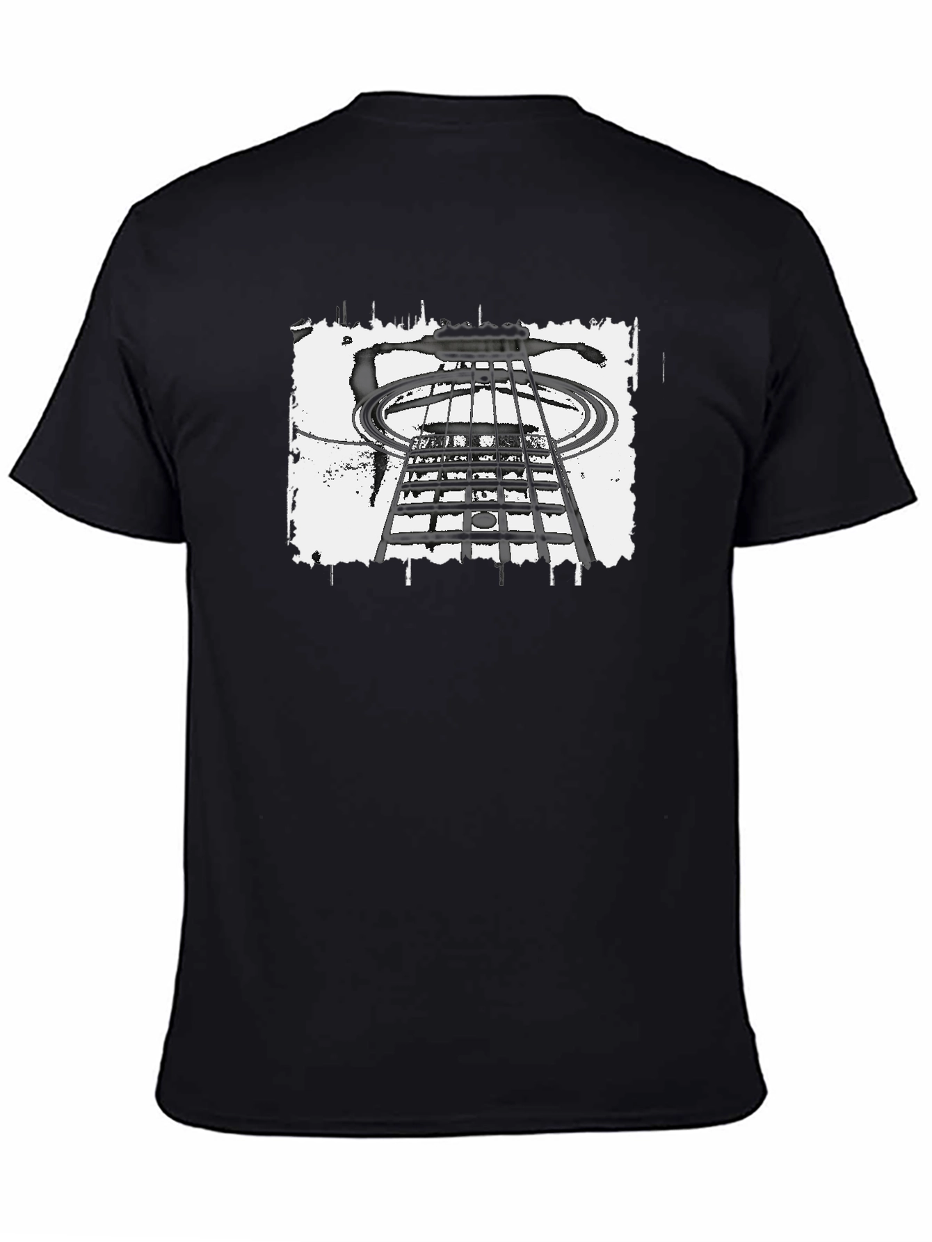 Abstract Guitar T-Shirt - Black Cotton Tee