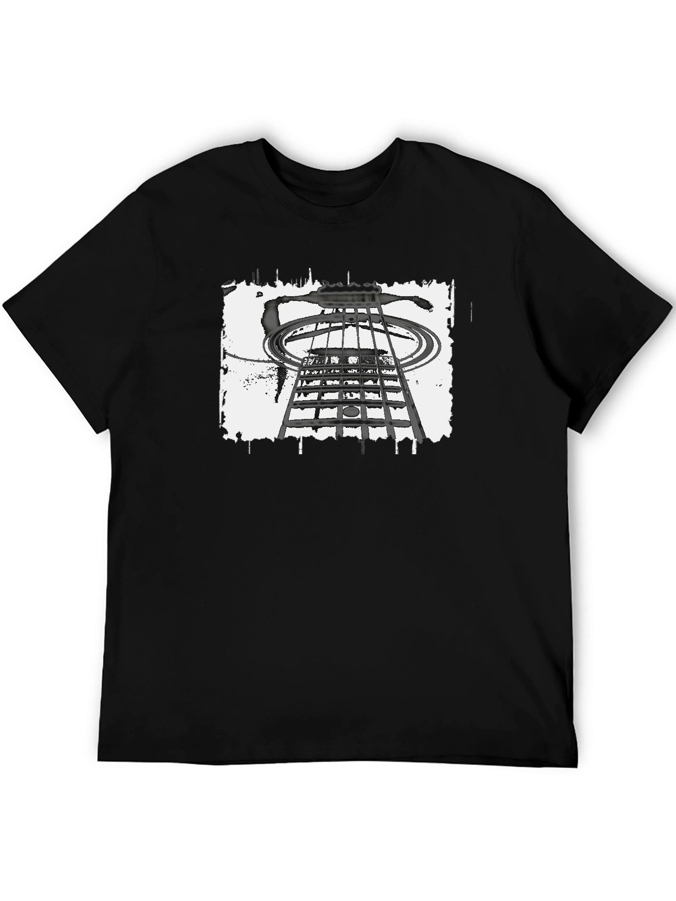Abstract Guitar T-Shirt - Black Cotton Tee