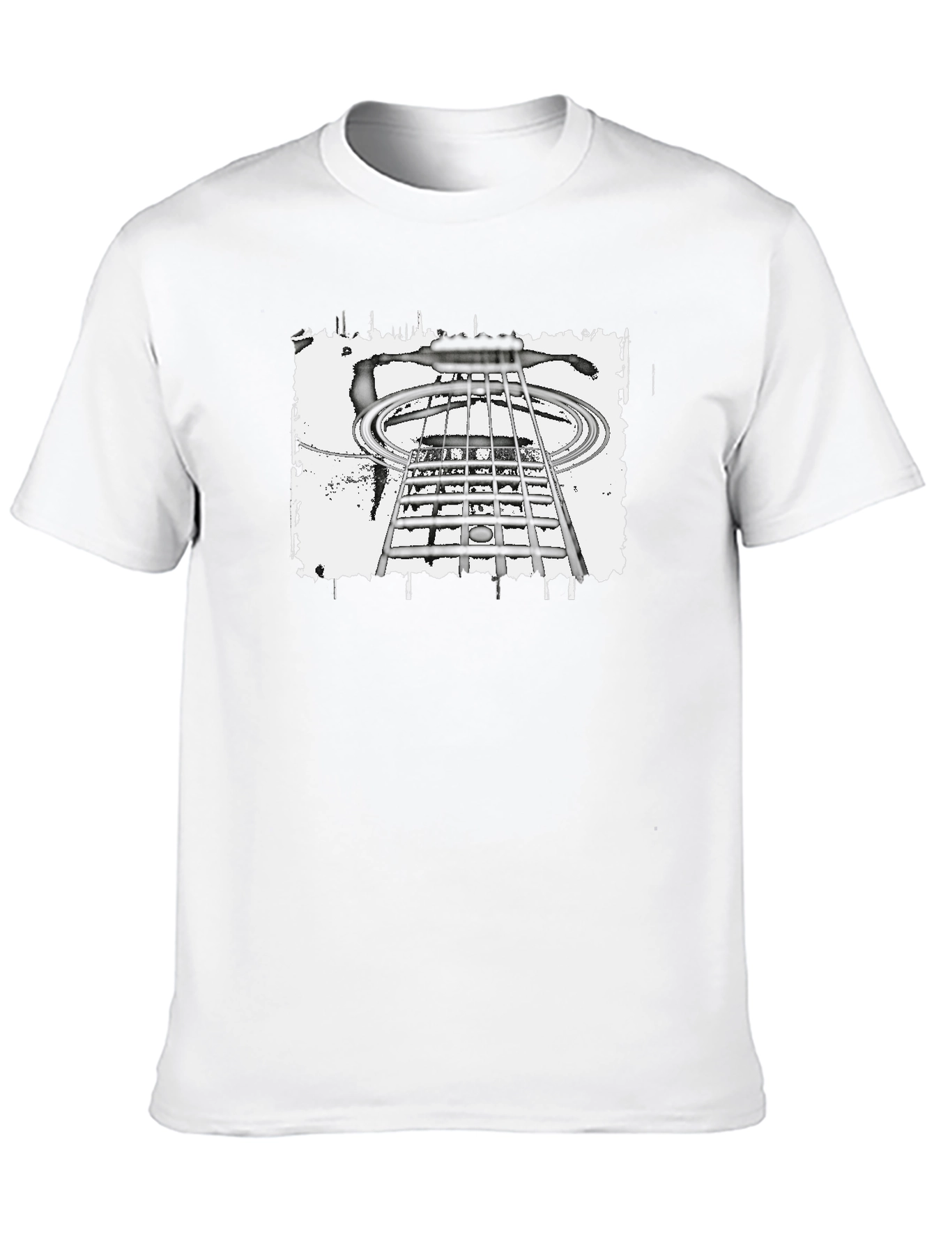 Abstract Guitar T-Shirt - Black Cotton Tee