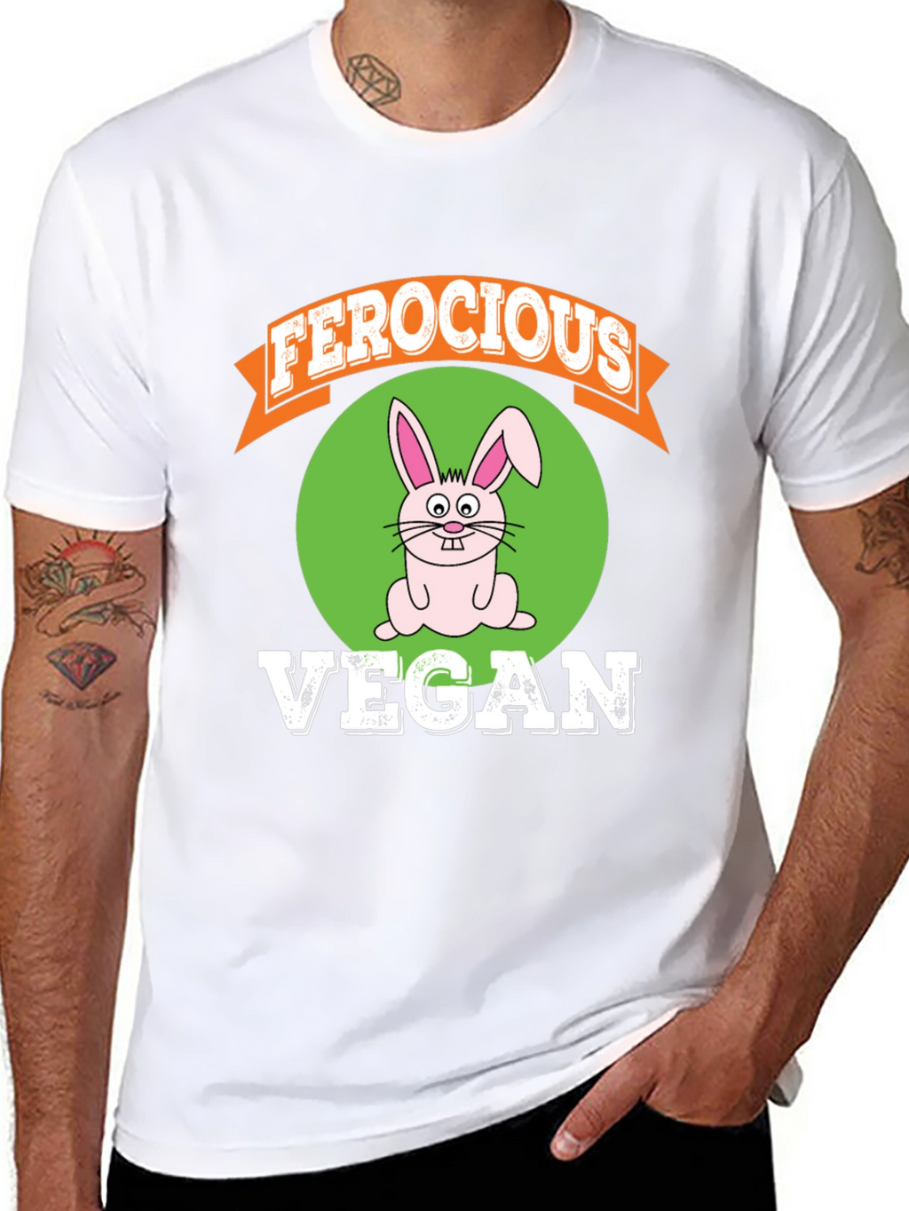 Ferocious Vegan Rabbit Graphic Tee