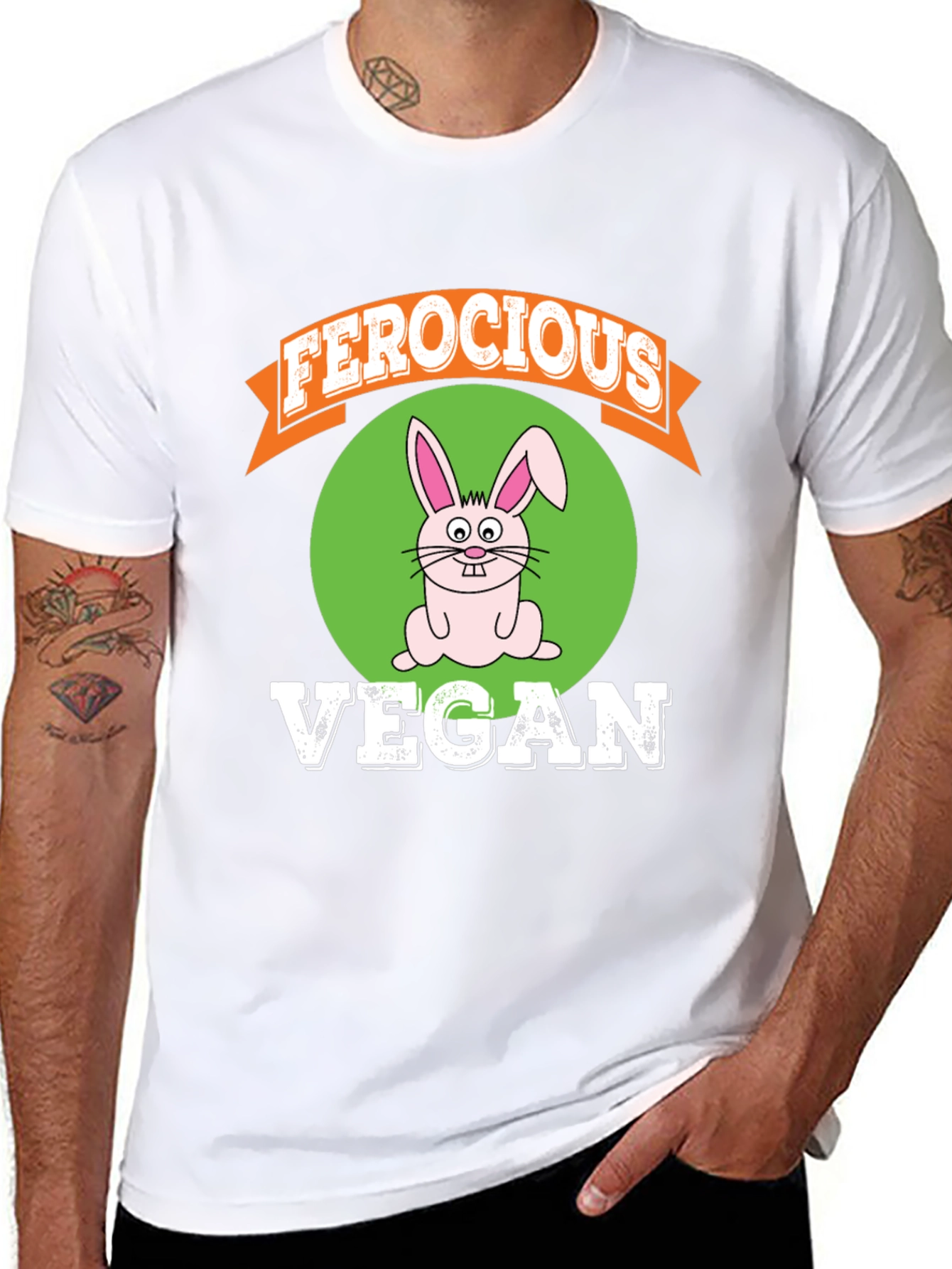 Ferocious Vegan Rabbit Graphic Tee