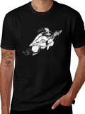 Witch on Broom Black T-Shirt