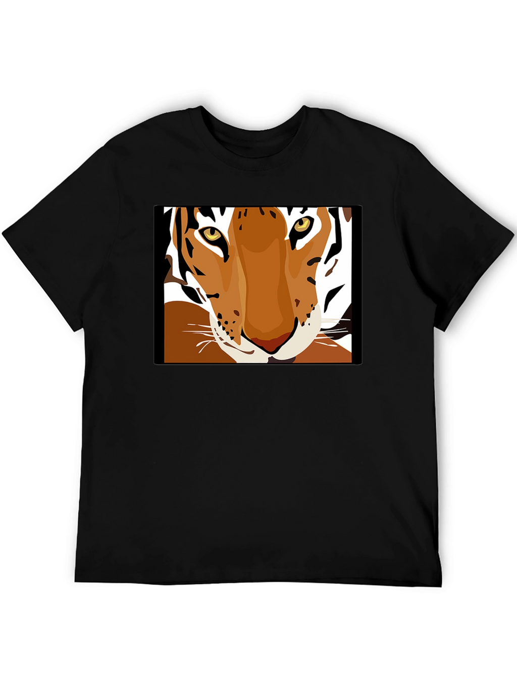 Tiger Face Graphic Tee - Unisex Black T-Shirt