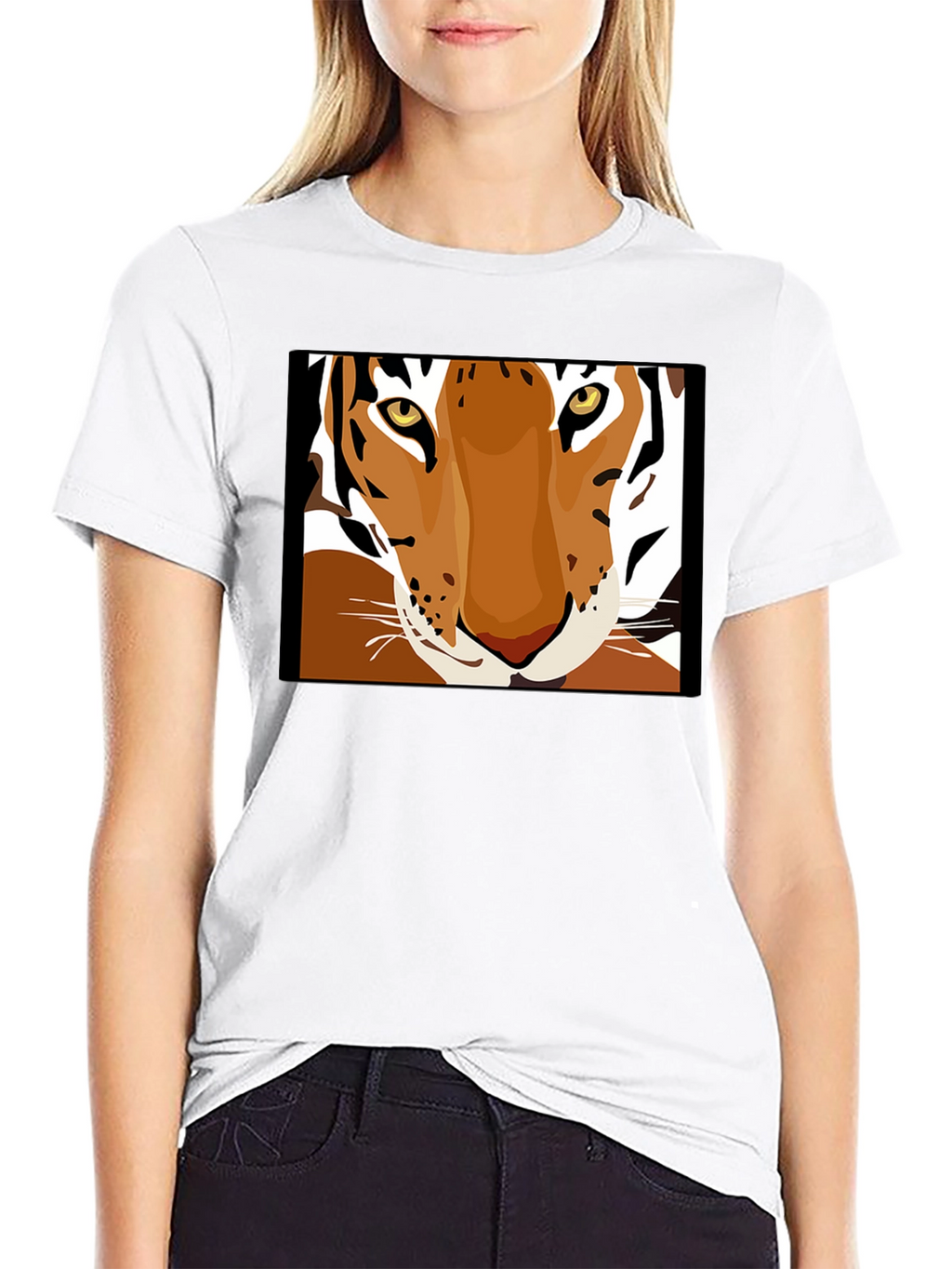 Tiger Face Graphic Tee - Unisex Black T-Shirt