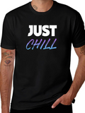 Just Chill Graphic Tee - Black Casual T-Shirt