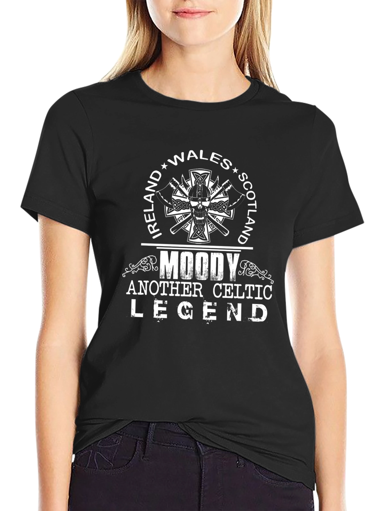 Moody Celtic Legend Ireland Wales Scotland T-Shirt