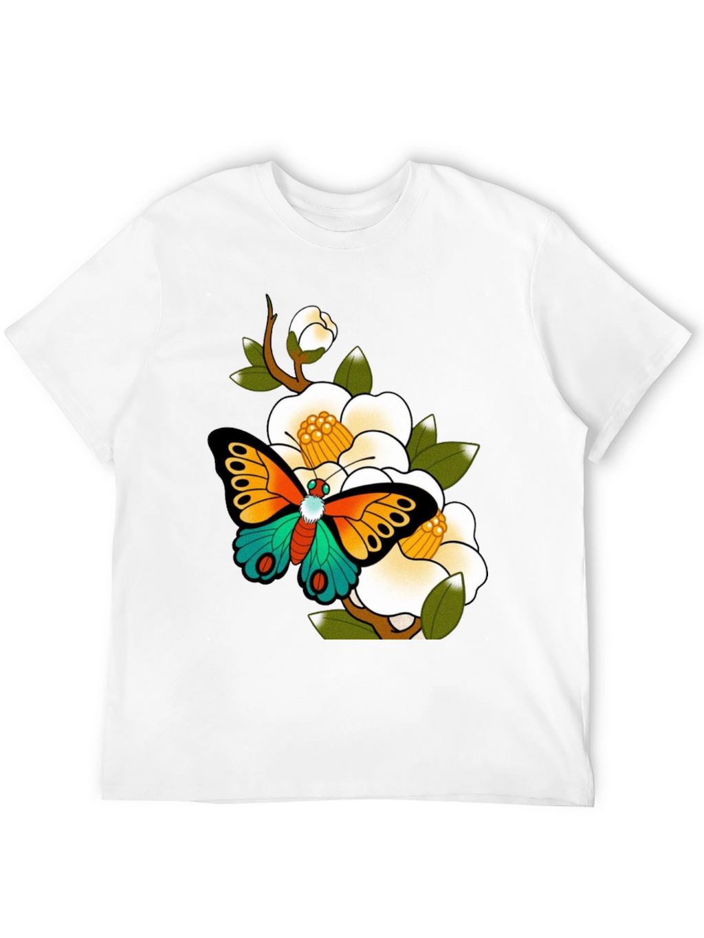 Butterfly Floral Graphic Tee - Unique Design