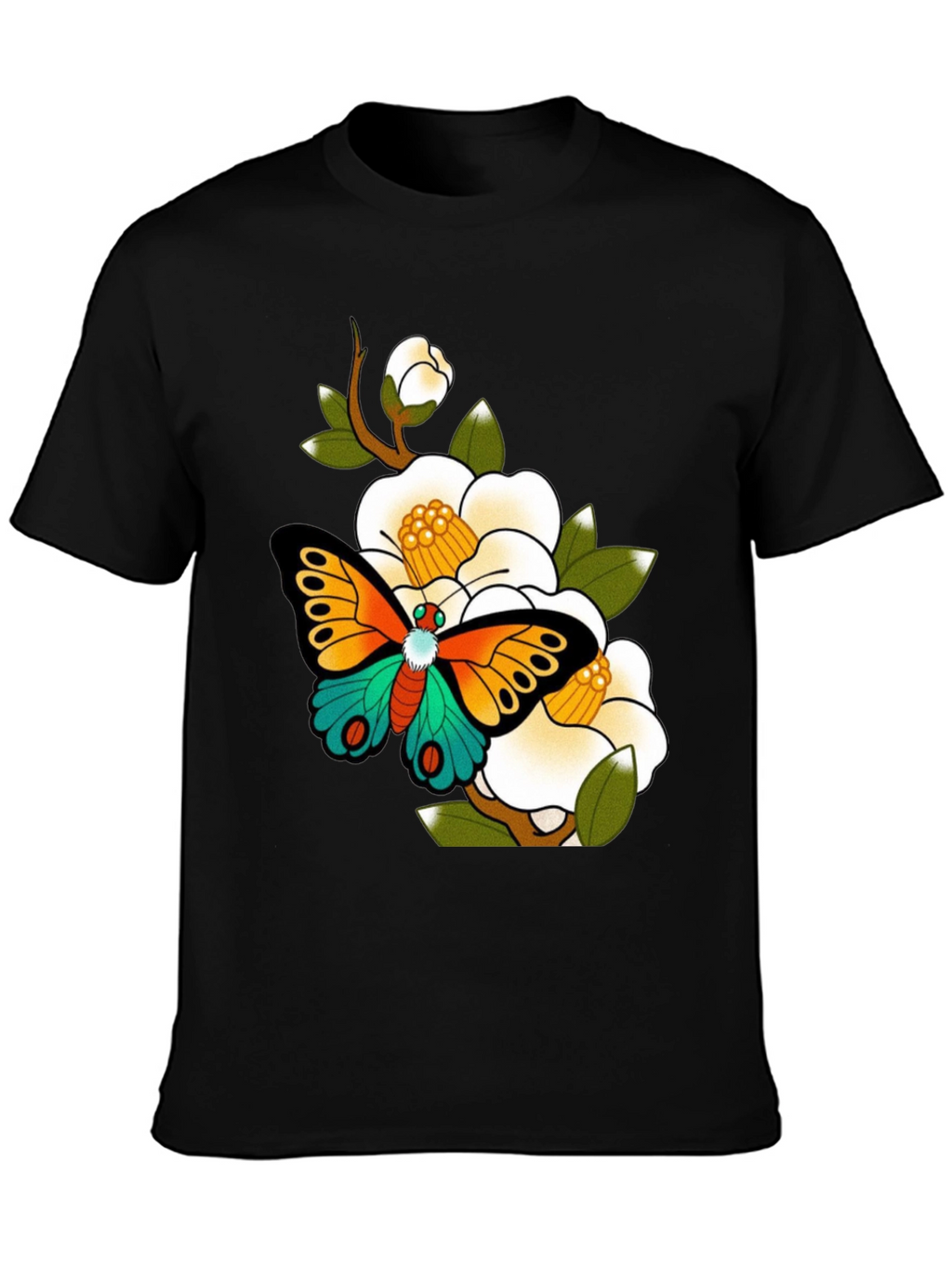 Butterfly Floral Graphic Tee - Unique Design