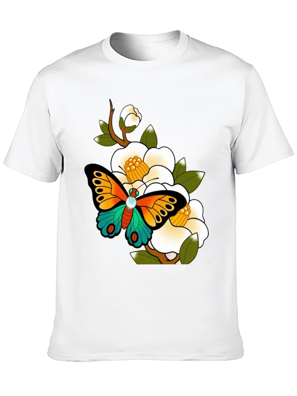 Butterfly Floral Graphic Tee - Unique Design