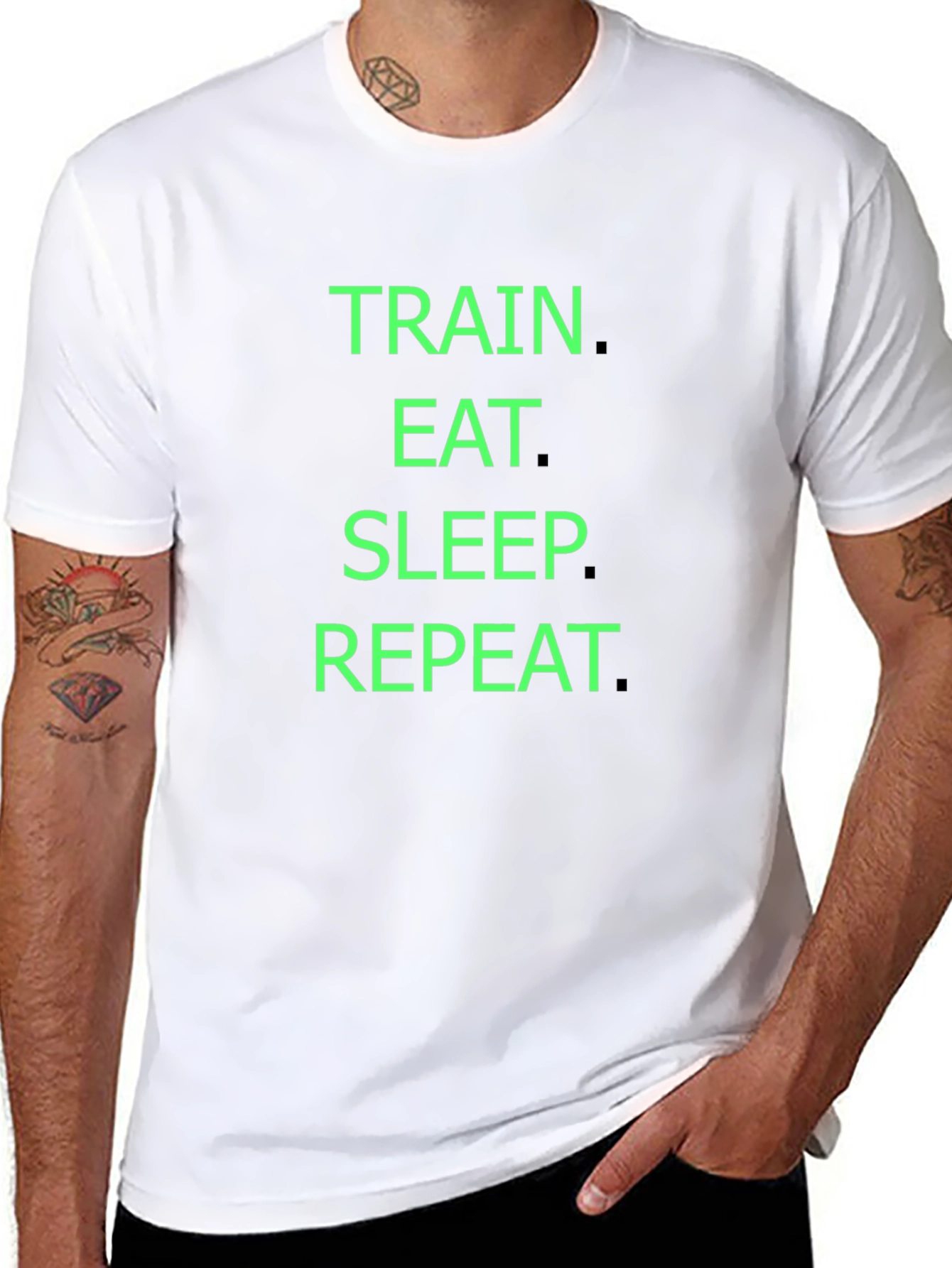 Train Eat Sleep Repeat Black T-Shirt