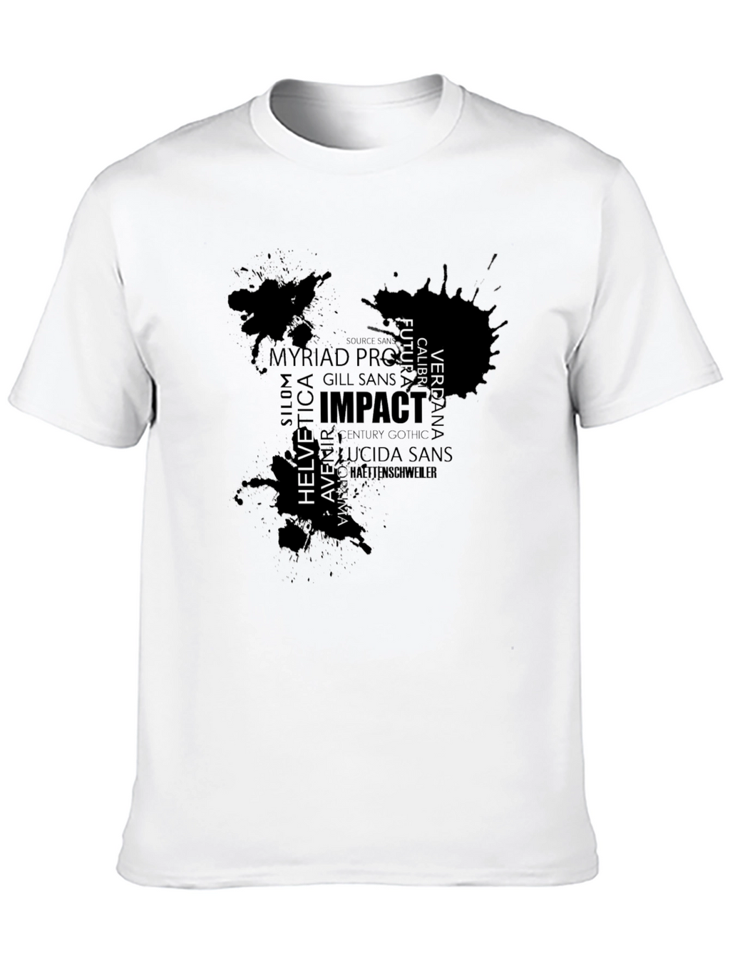 Abstract Typography Graphic Mens Black T-Shirt