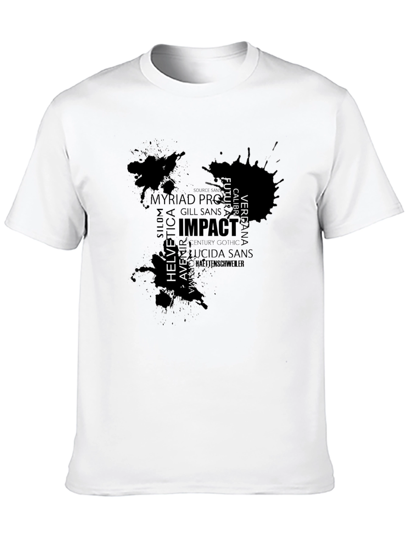 Abstract Typography Graphic Mens Black T-Shirt