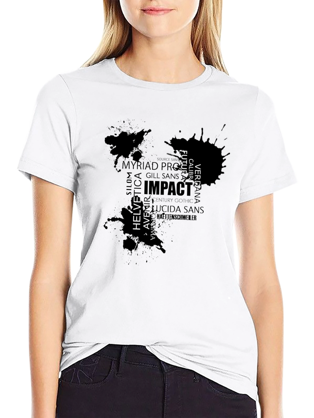 Abstract Typography Graphic Mens Black T-Shirt