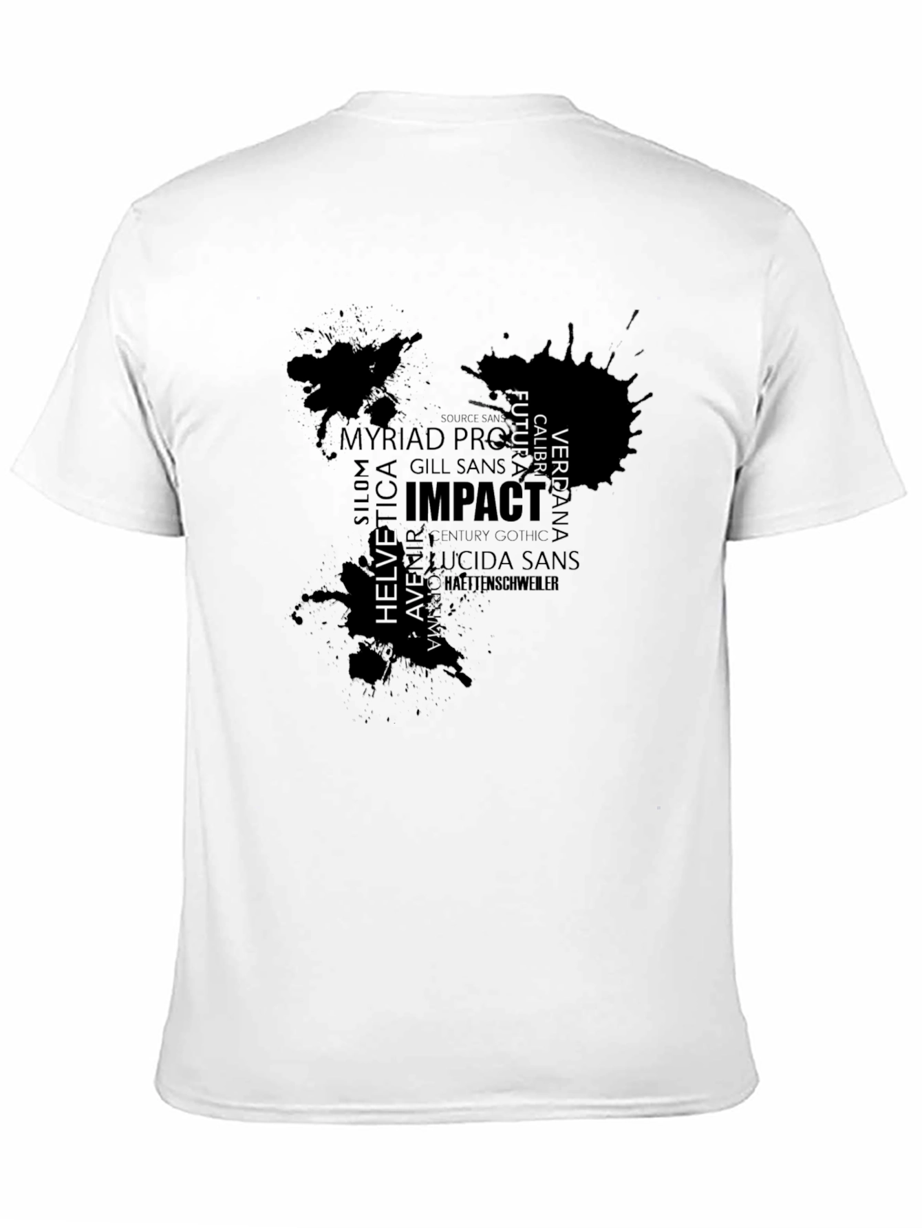 Abstract Typography Graphic Mens Black T-Shirt