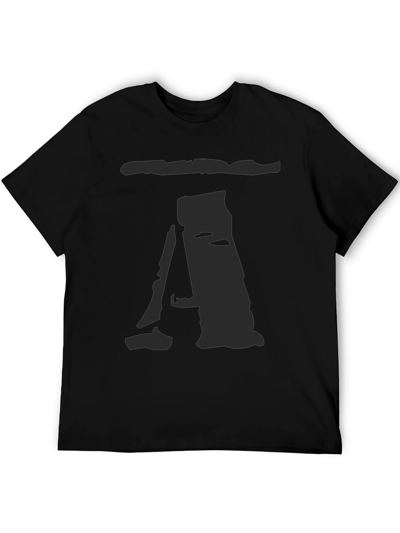 Mens Black T-Shirt with Abstract A Print