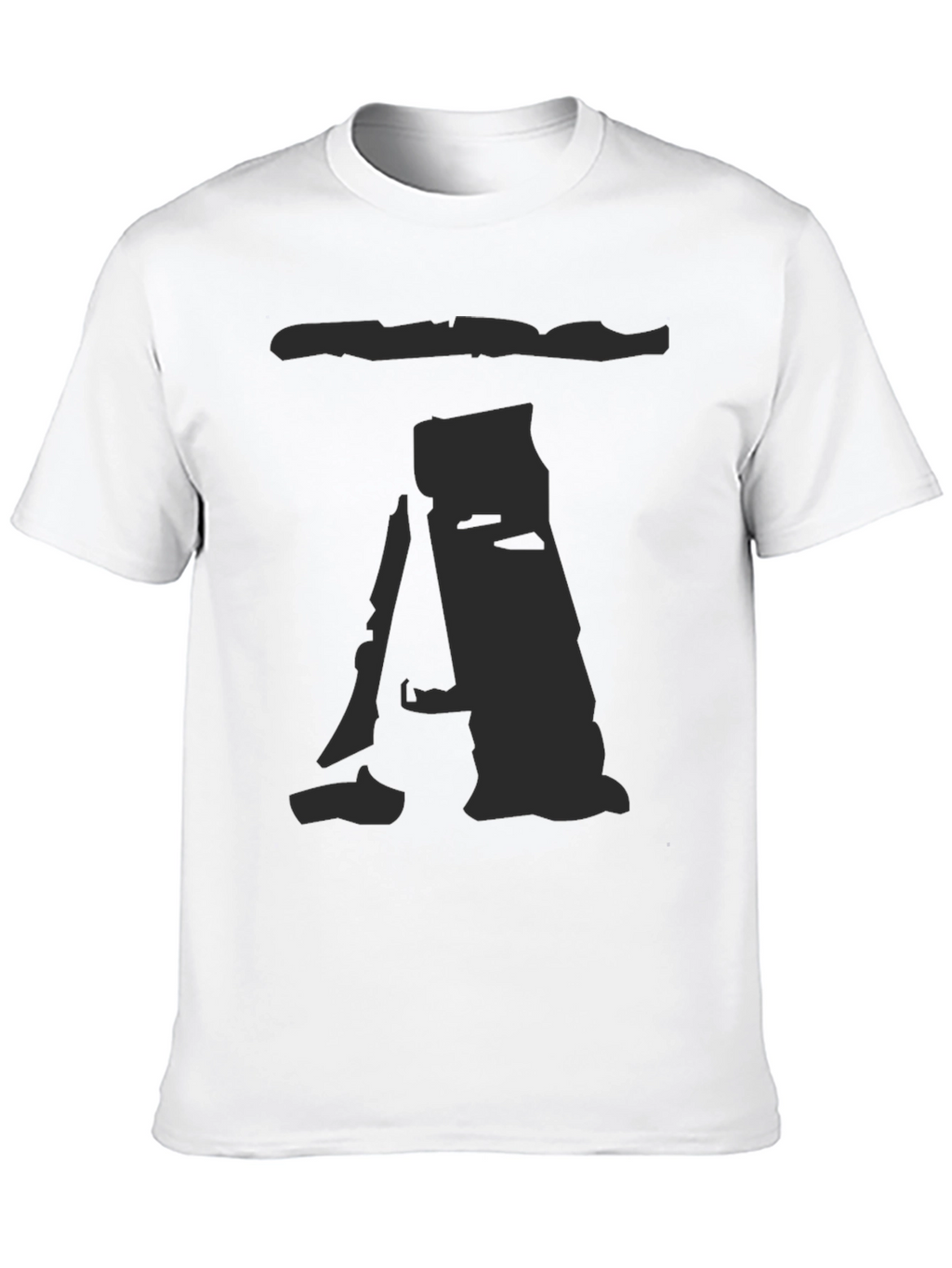 Mens Black T-Shirt with Abstract A Print