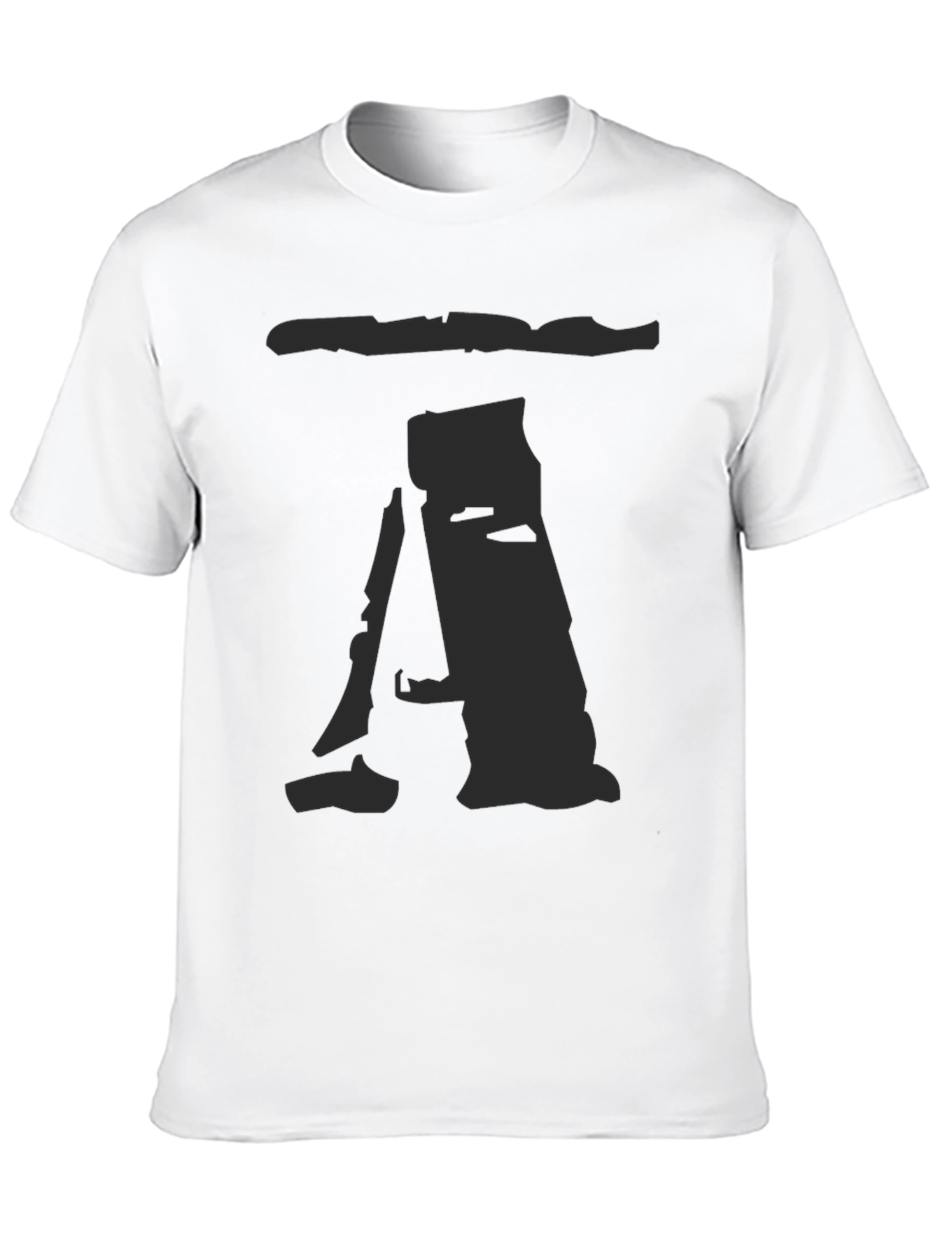 Mens Black T-Shirt with Abstract A Print