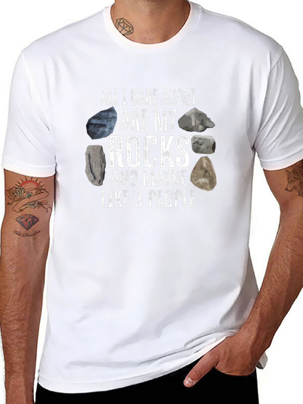 All I Care About Rocks Funny Graphic T-Shirt