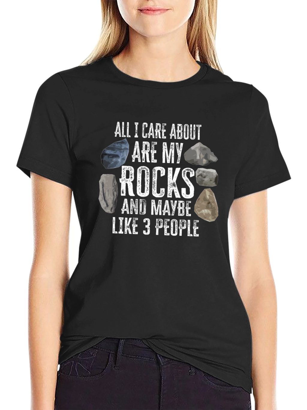 All I Care About Rocks Funny Graphic T-Shirt