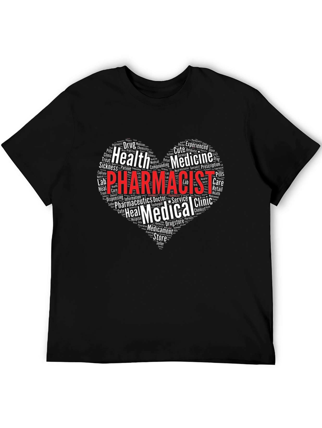 Pharmacist Heart Word Cloud T-Shirt