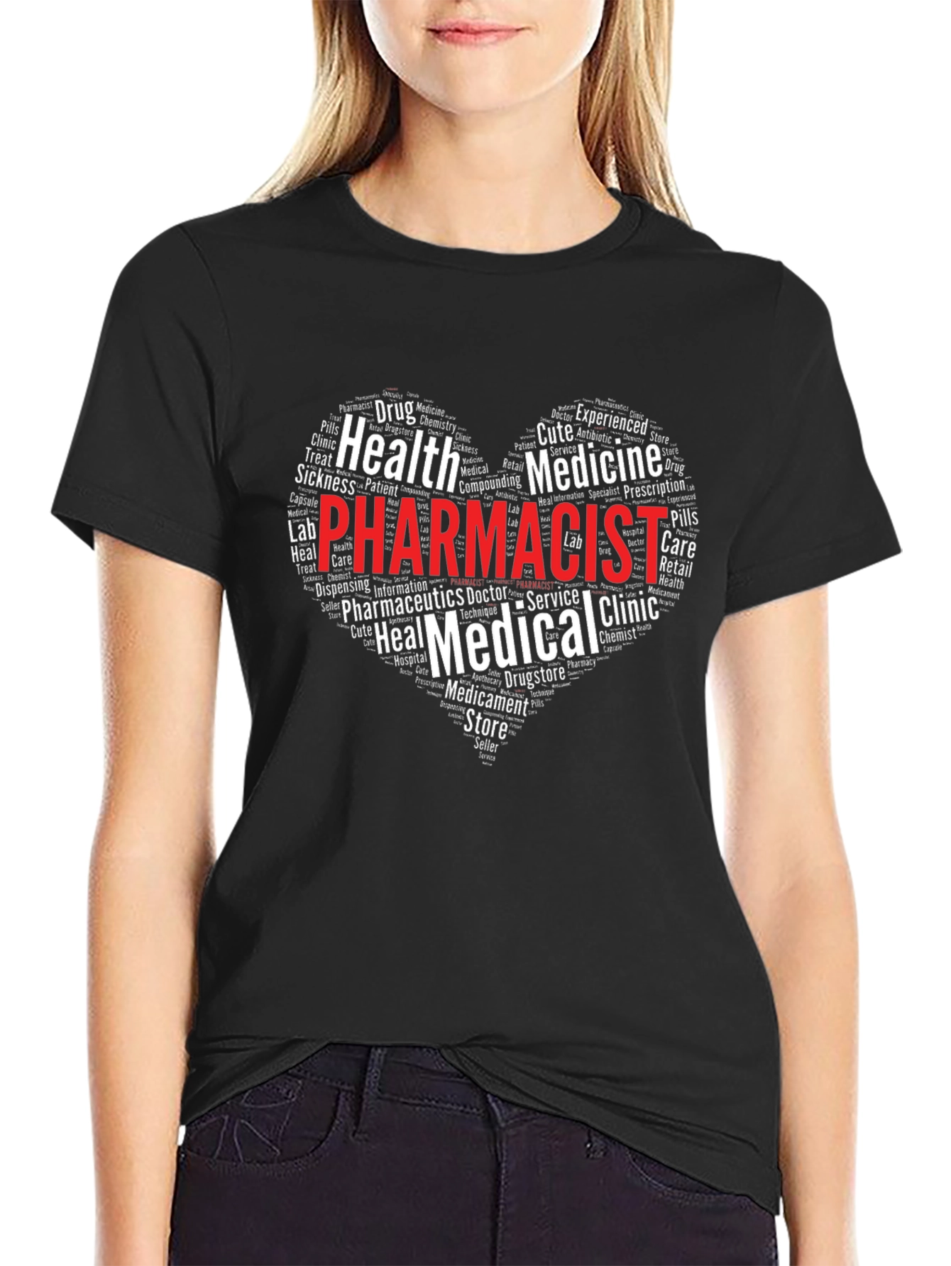 Pharmacist Heart Word Cloud T-Shirt