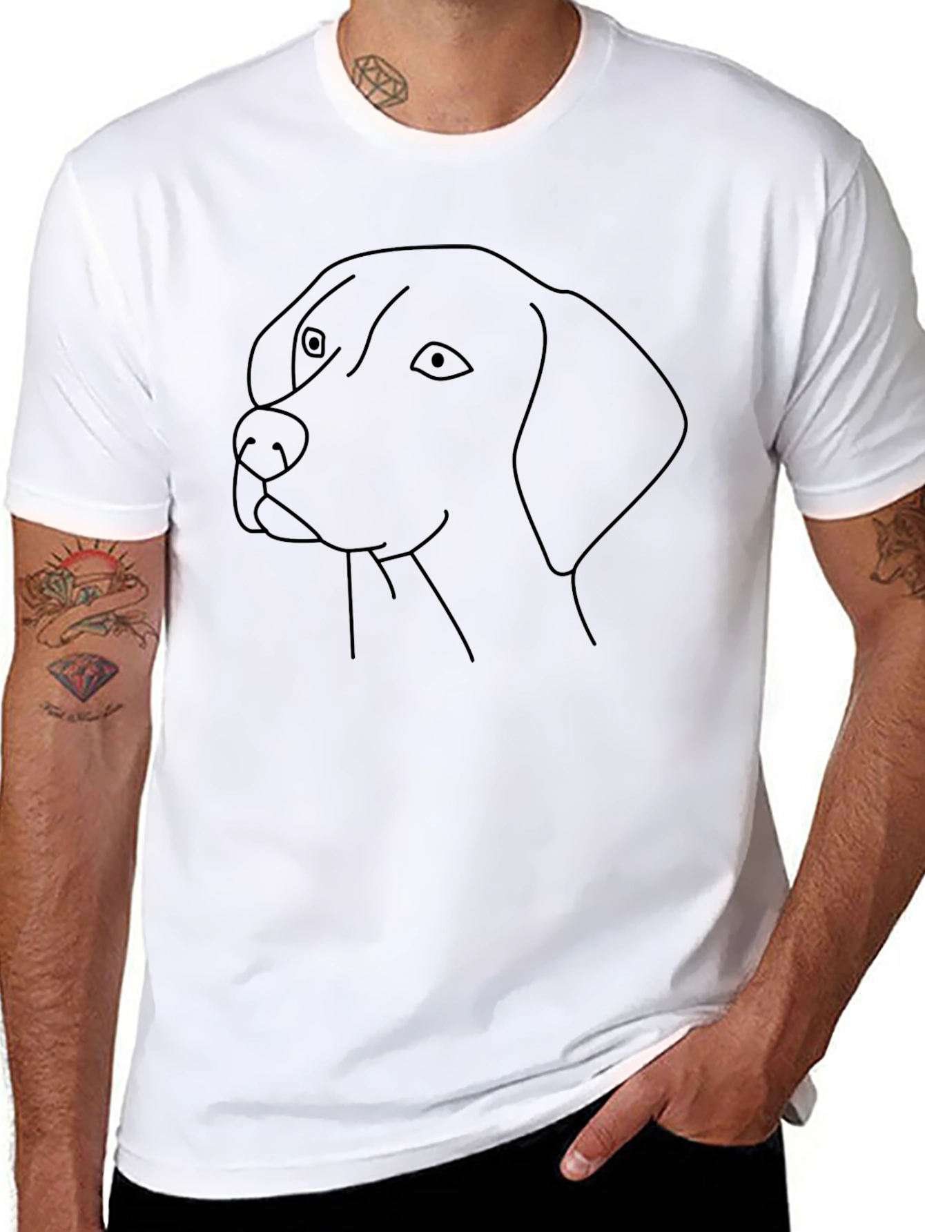 Dog Outline Graphic Tee - Unisex Black T-Shirt