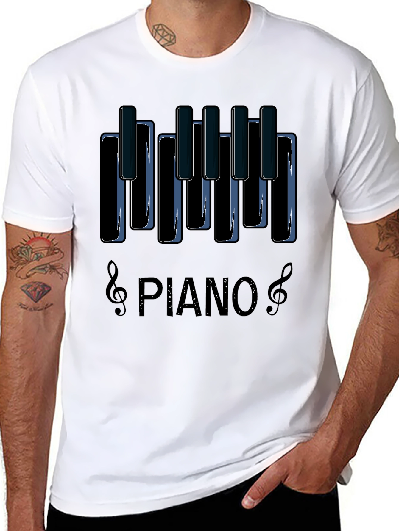 Piano Keys Graphic Tee - Music Lovers T-Shirt