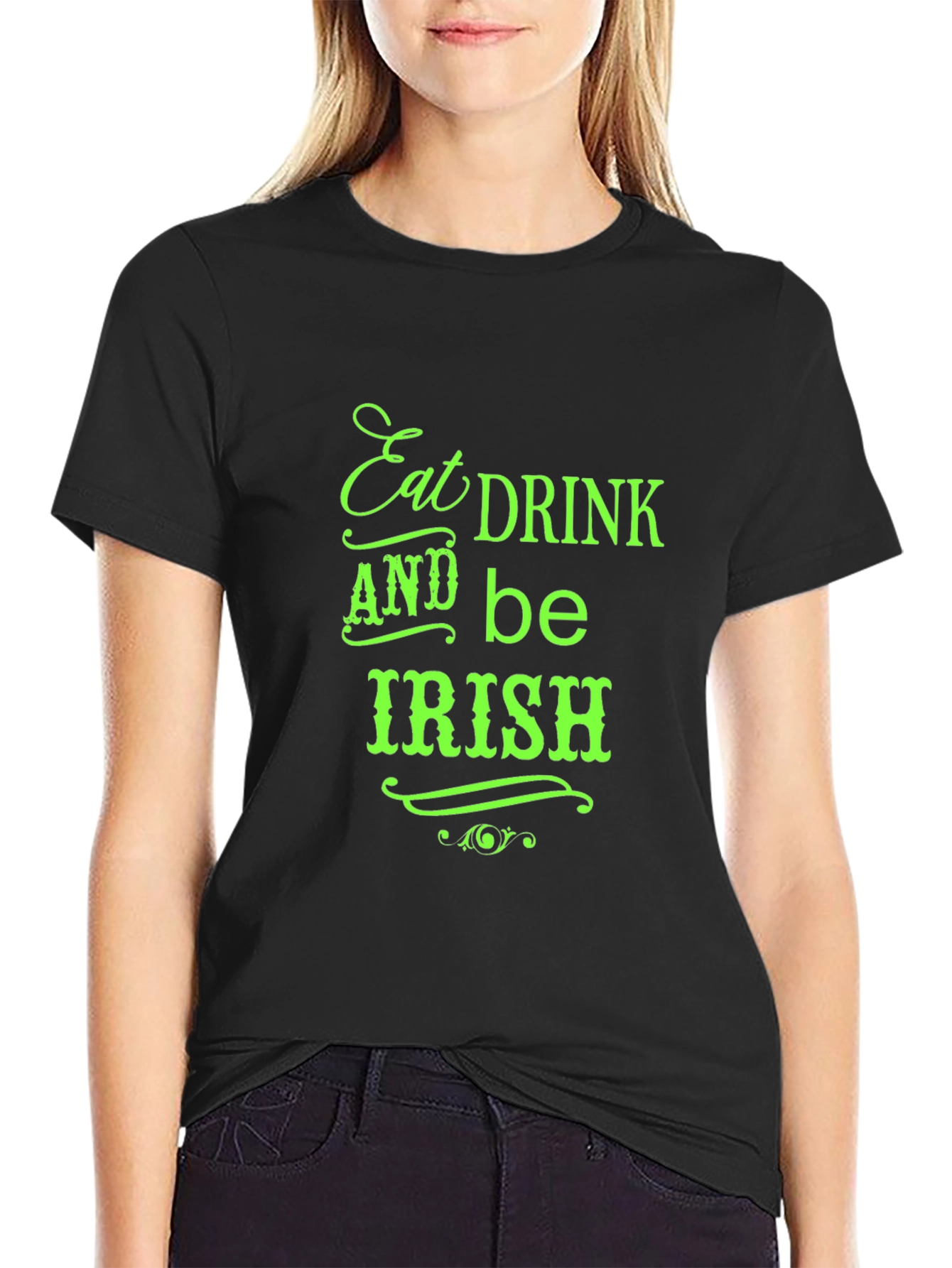 Eat Drink and Be Irish Black Tee