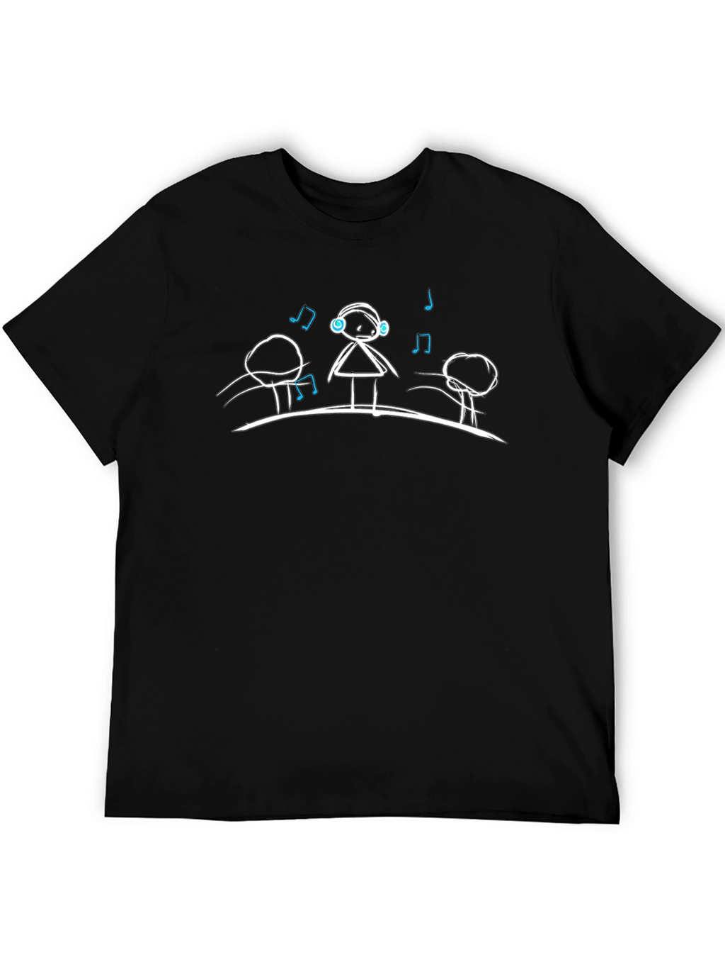 Music Lover Graphic Tee - Black Cotton T-Shirt