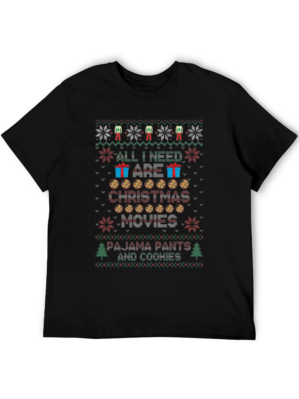 Christmas Movies & Cookies Ugly Christmas Sweater T-Shirt