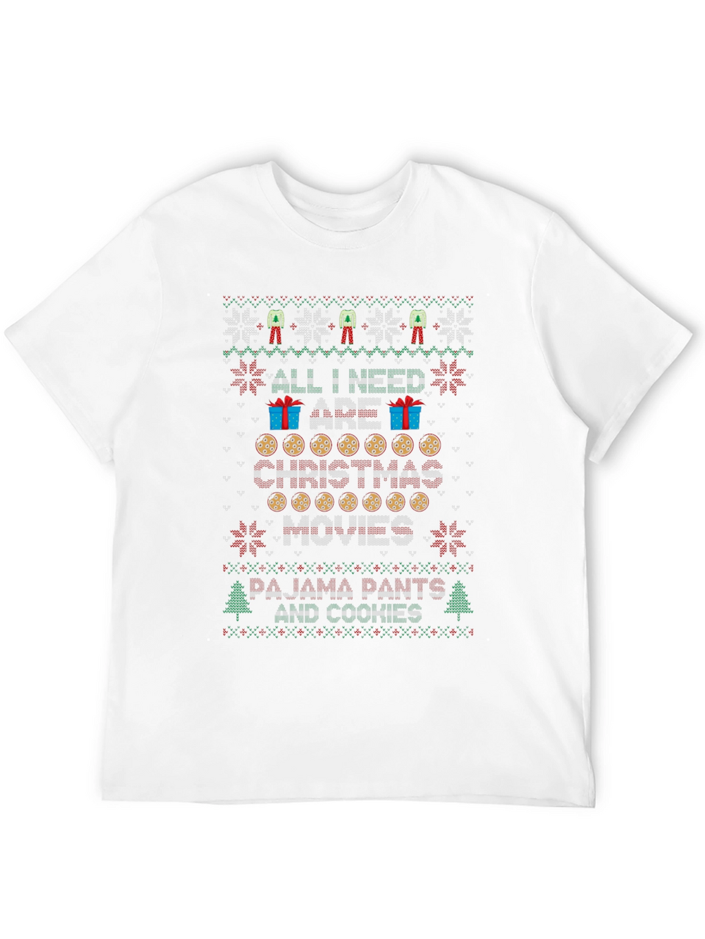 Christmas Movies & Cookies Ugly Christmas Sweater T-Shirt