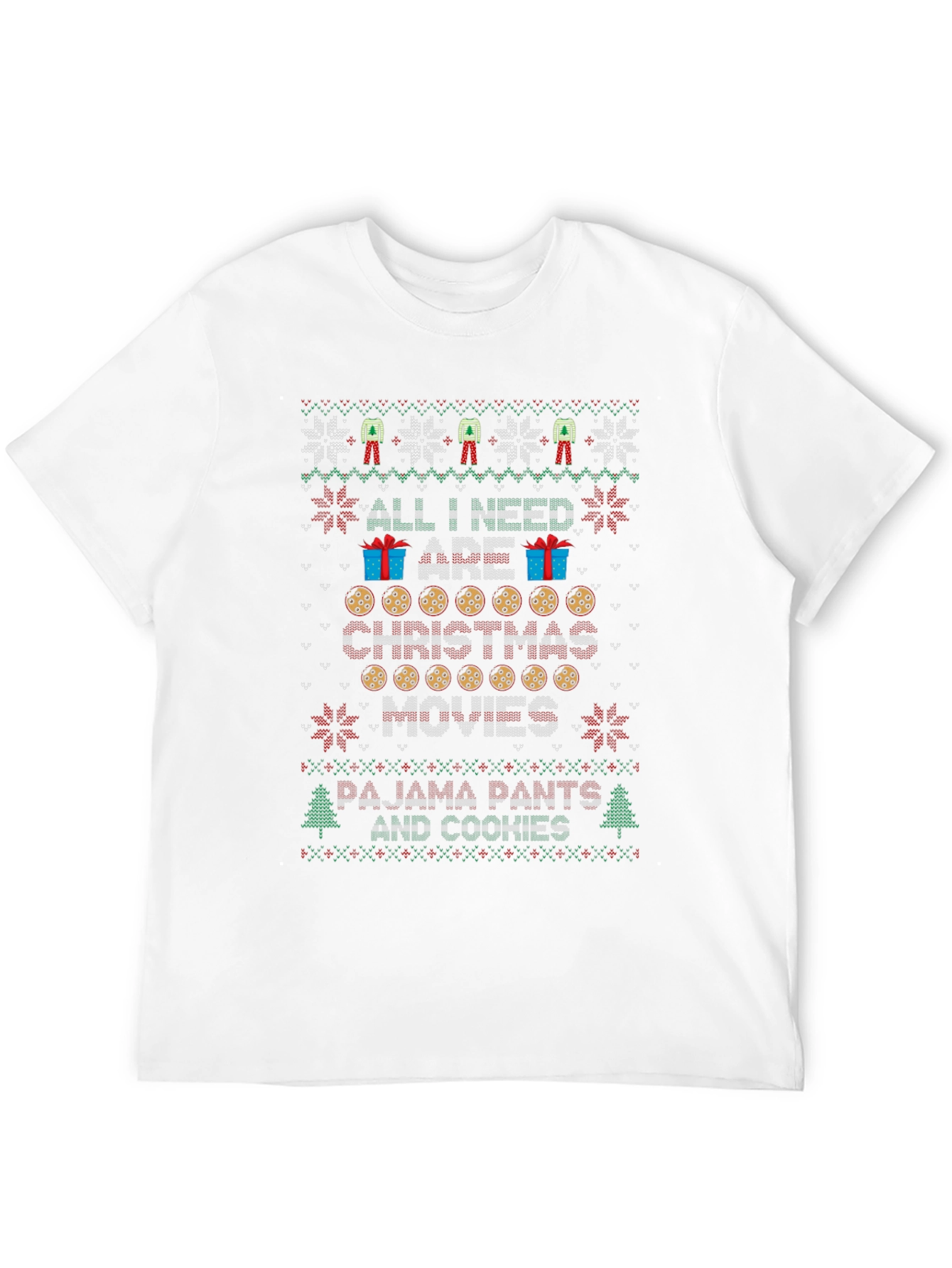 Christmas Movies & Cookies Ugly Christmas Sweater T-Shirt