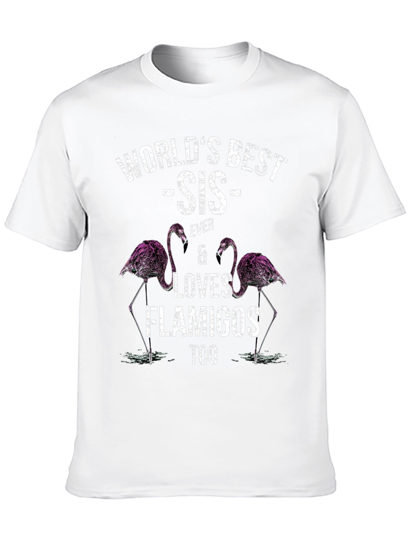 Worlds Best Sis Flamingo T-Shirt