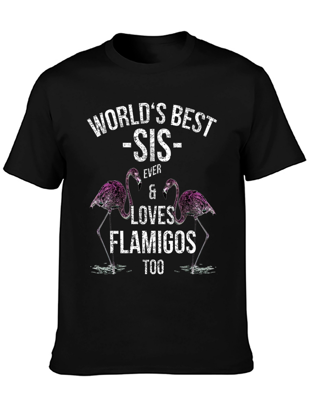 Worlds Best Sis Flamingo T-Shirt