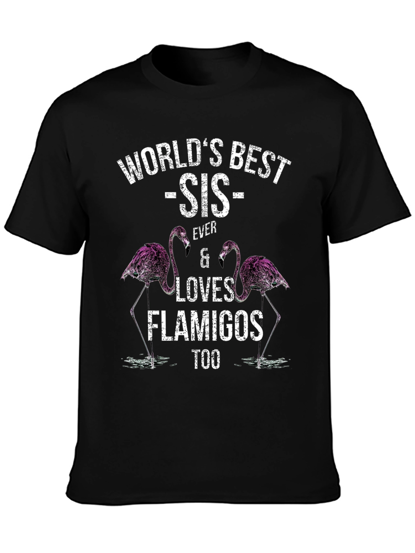 Worlds Best Sis Flamingo T-Shirt