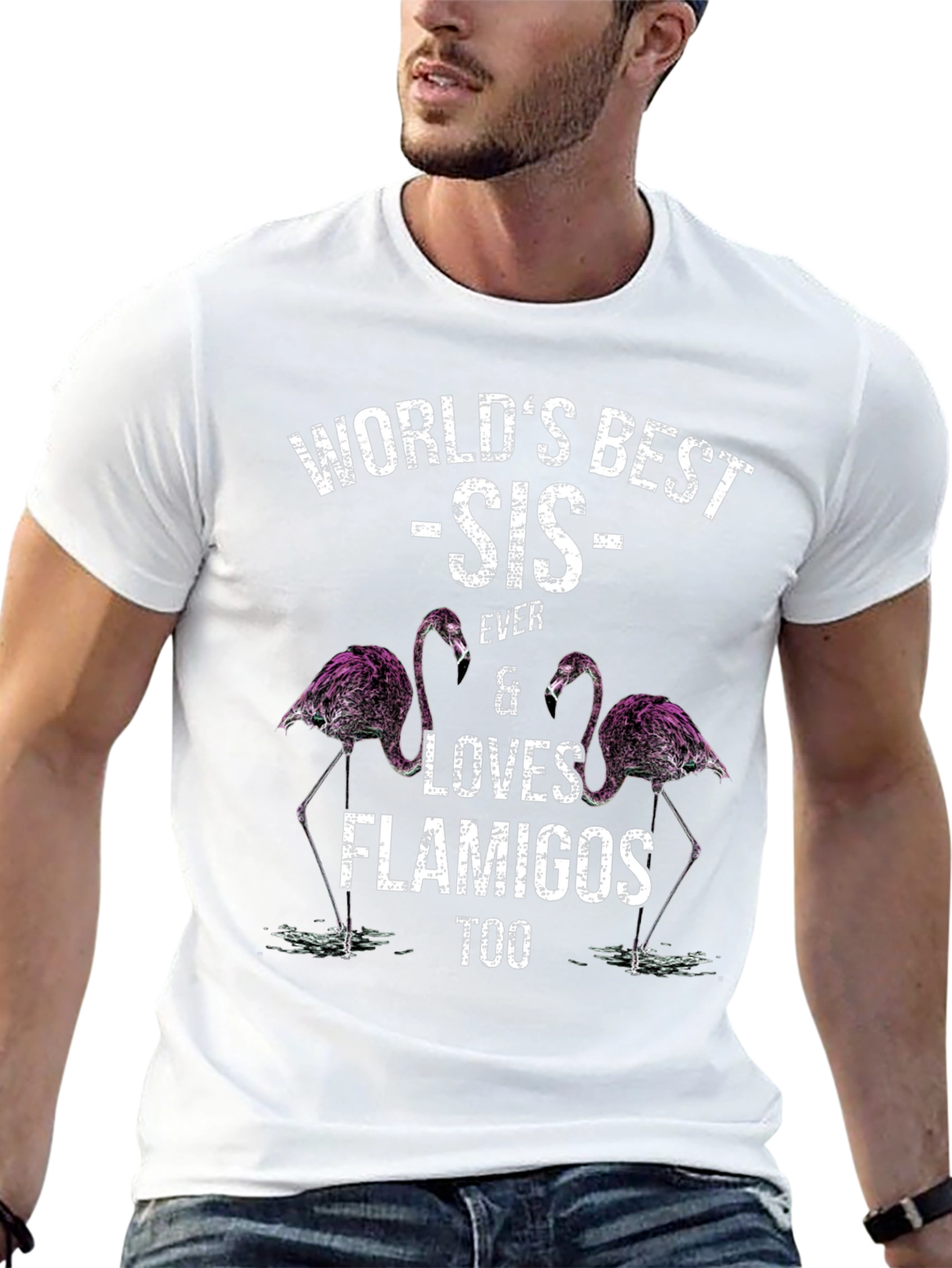 Worlds Best Sis Flamingo T-Shirt