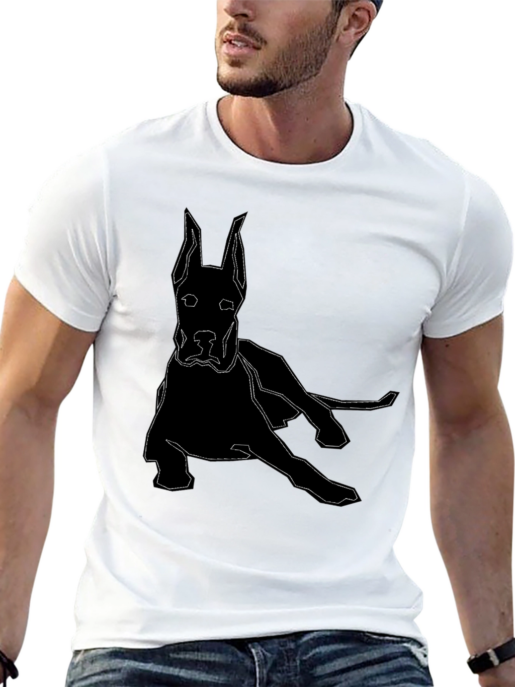 Geometric Dog T-Shirt - Modern Canine Design