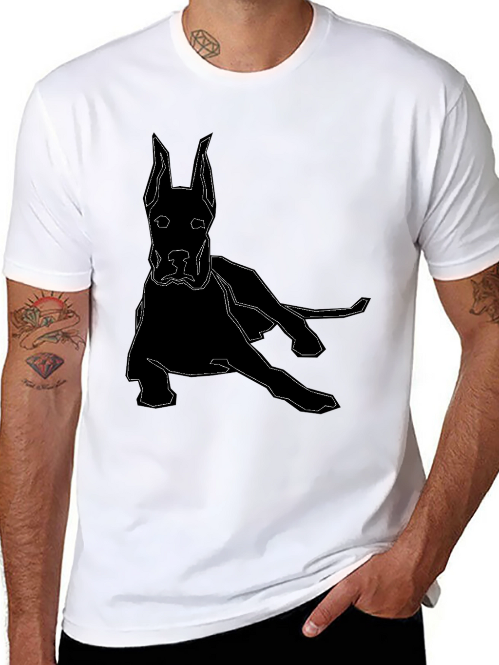 Geometric Dog T-Shirt - Modern Canine Design