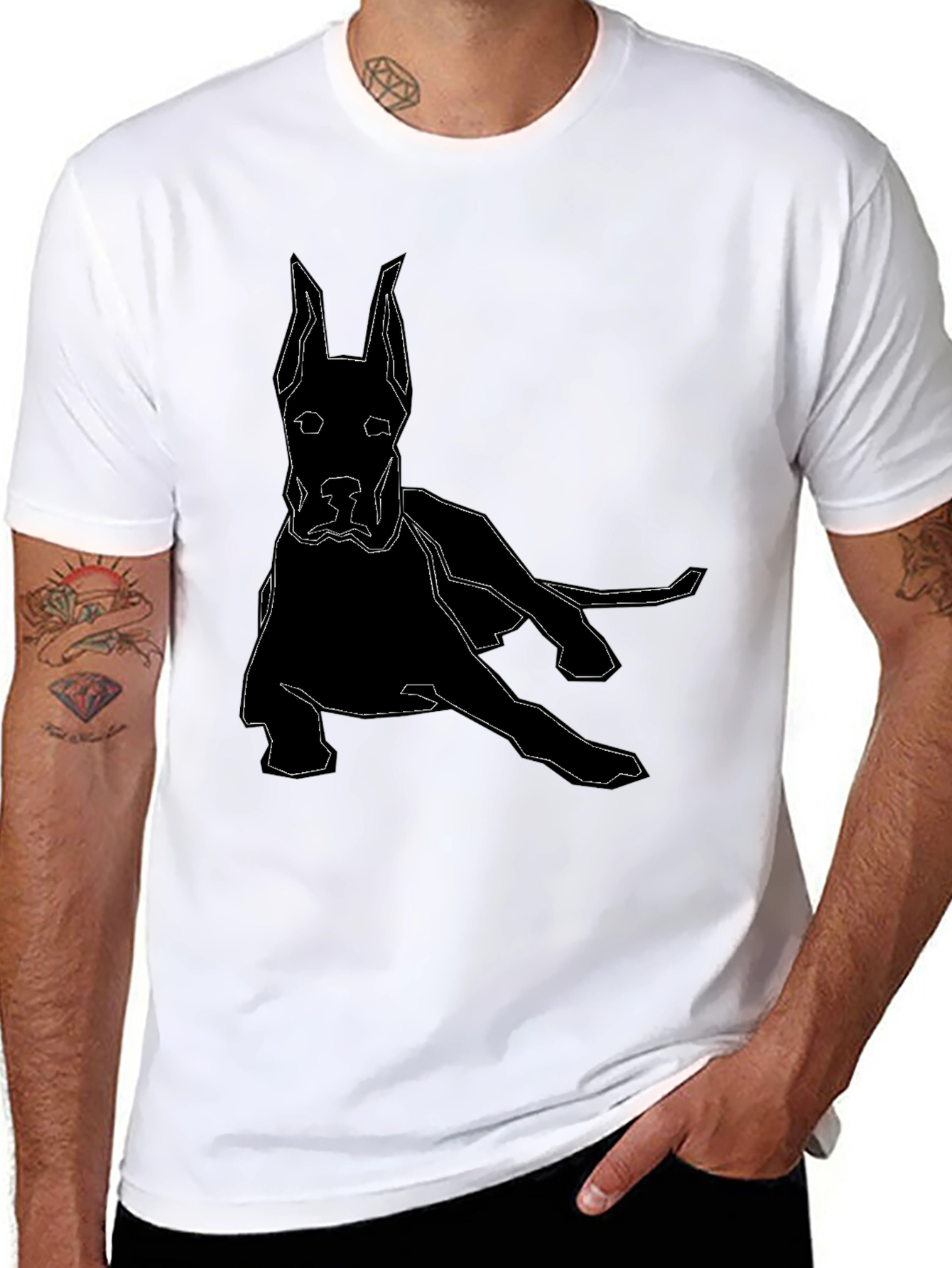 Geometric Dog T-Shirt - Modern Canine Design
