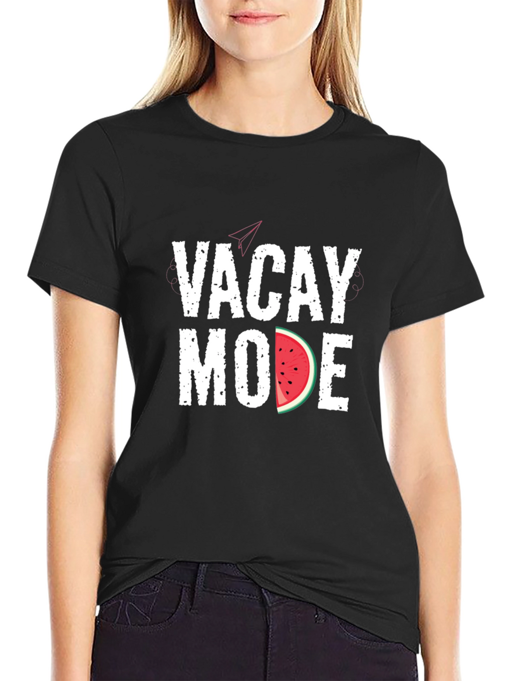 Vacay Mode Watermelon Graphic Tee - Black