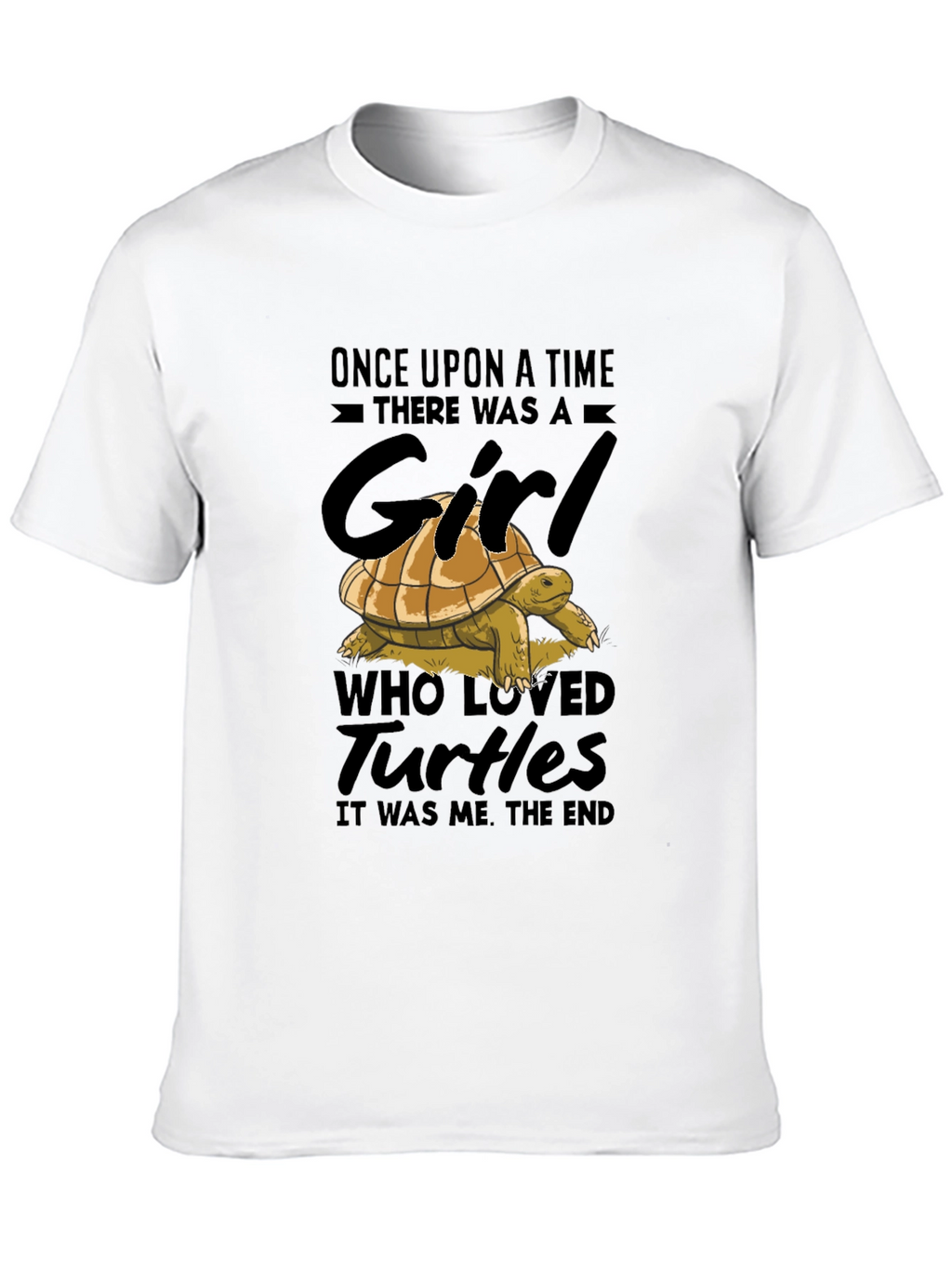 Girl Who Loved Turtles Black Graphic Tee