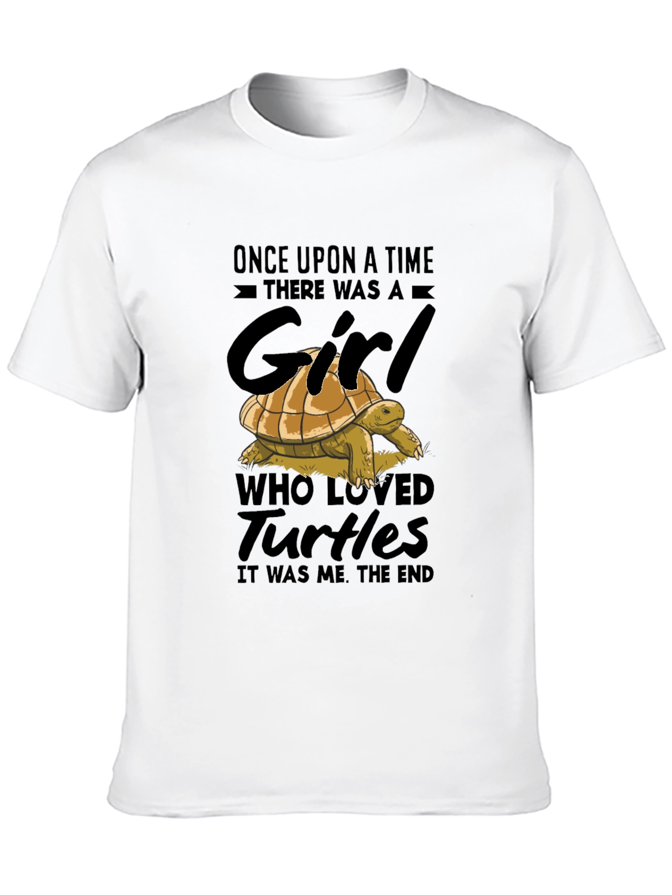 Girl Who Loved Turtles Black Graphic Tee