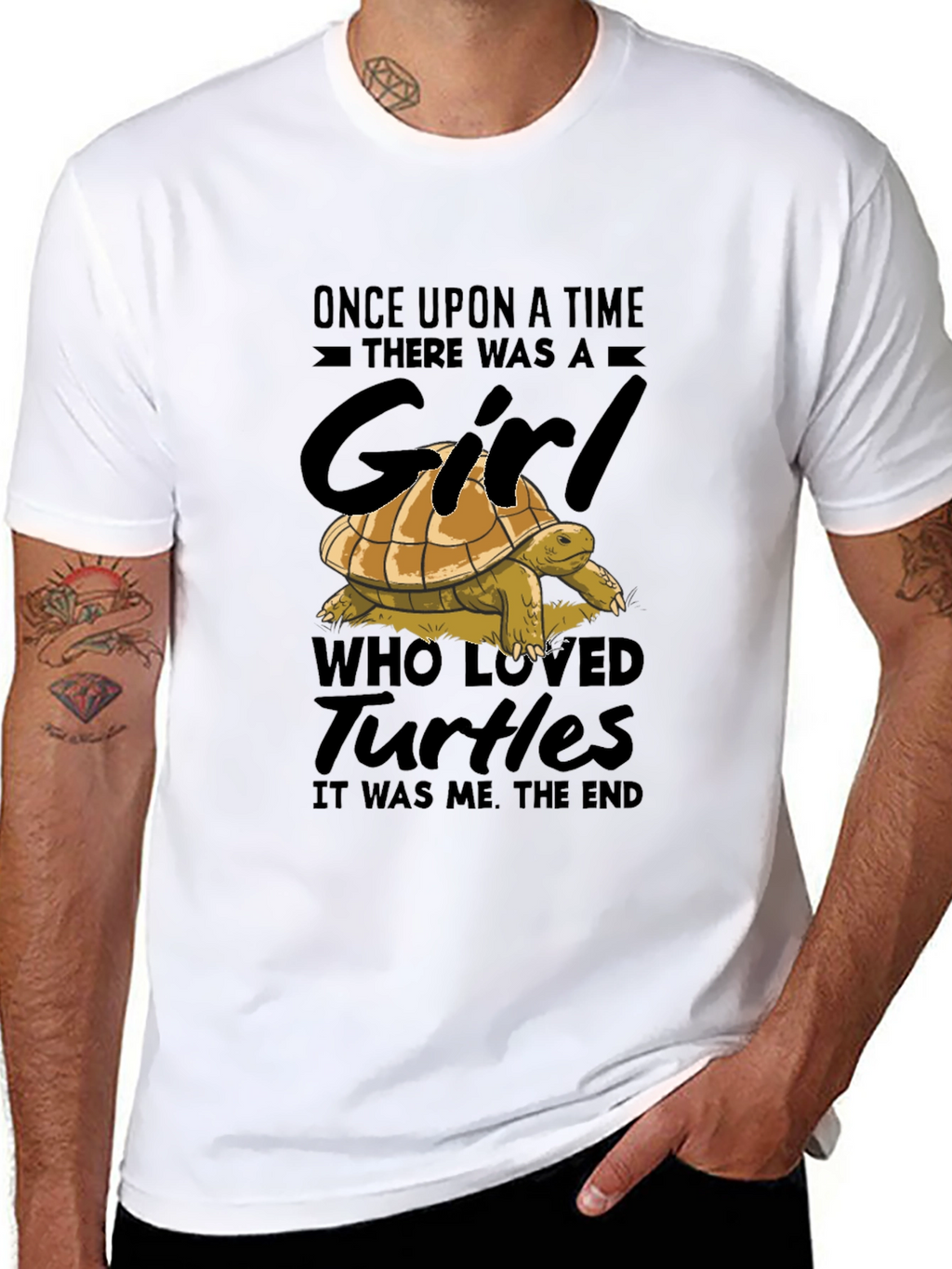 Girl Who Loved Turtles Black Graphic Tee