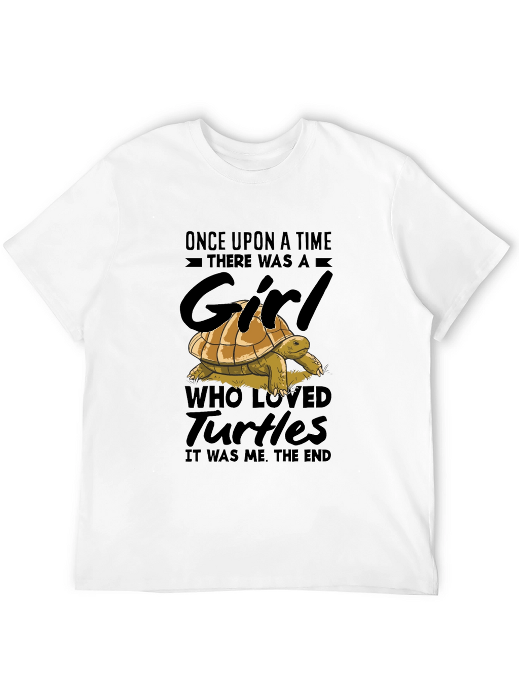 Girl Who Loved Turtles Black Graphic Tee