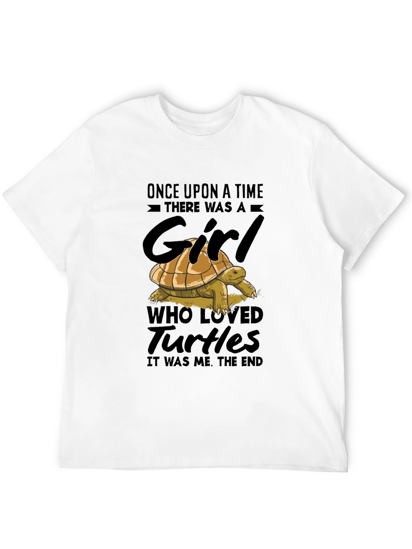 Girl Who Loved Turtles Black Graphic Tee