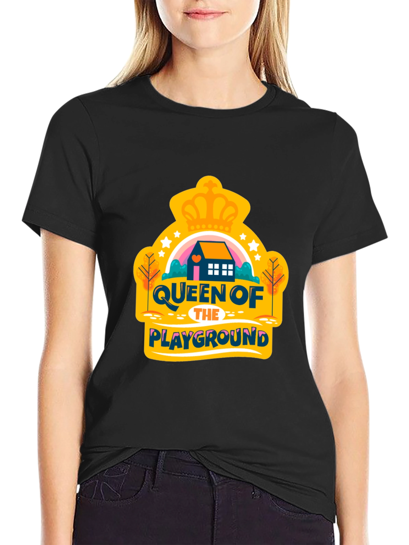 Queen of the Playground Graphic Tee - Black