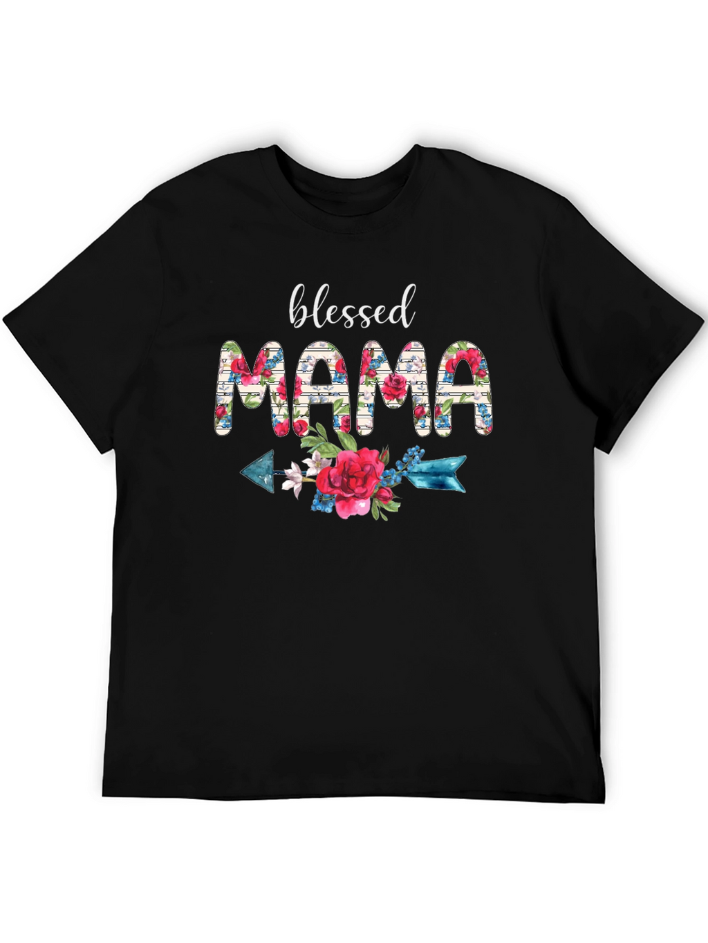 Blessed Mama Floral Arrow T-Shirt