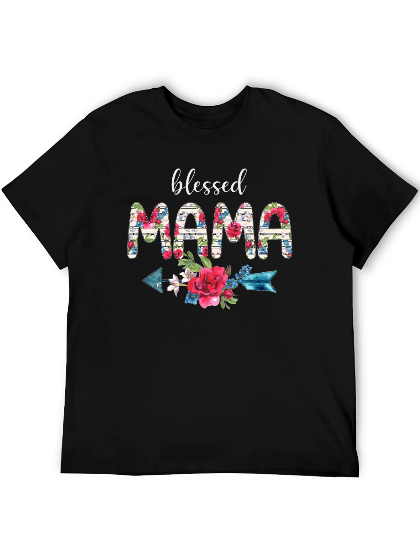 Blessed Mama Floral Arrow T-Shirt
